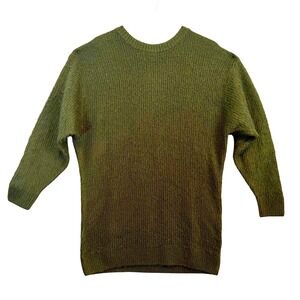 Anthropologie Women's Green Chunky Knit Sweater Indie Sleaze Cozy Crewneck S/M